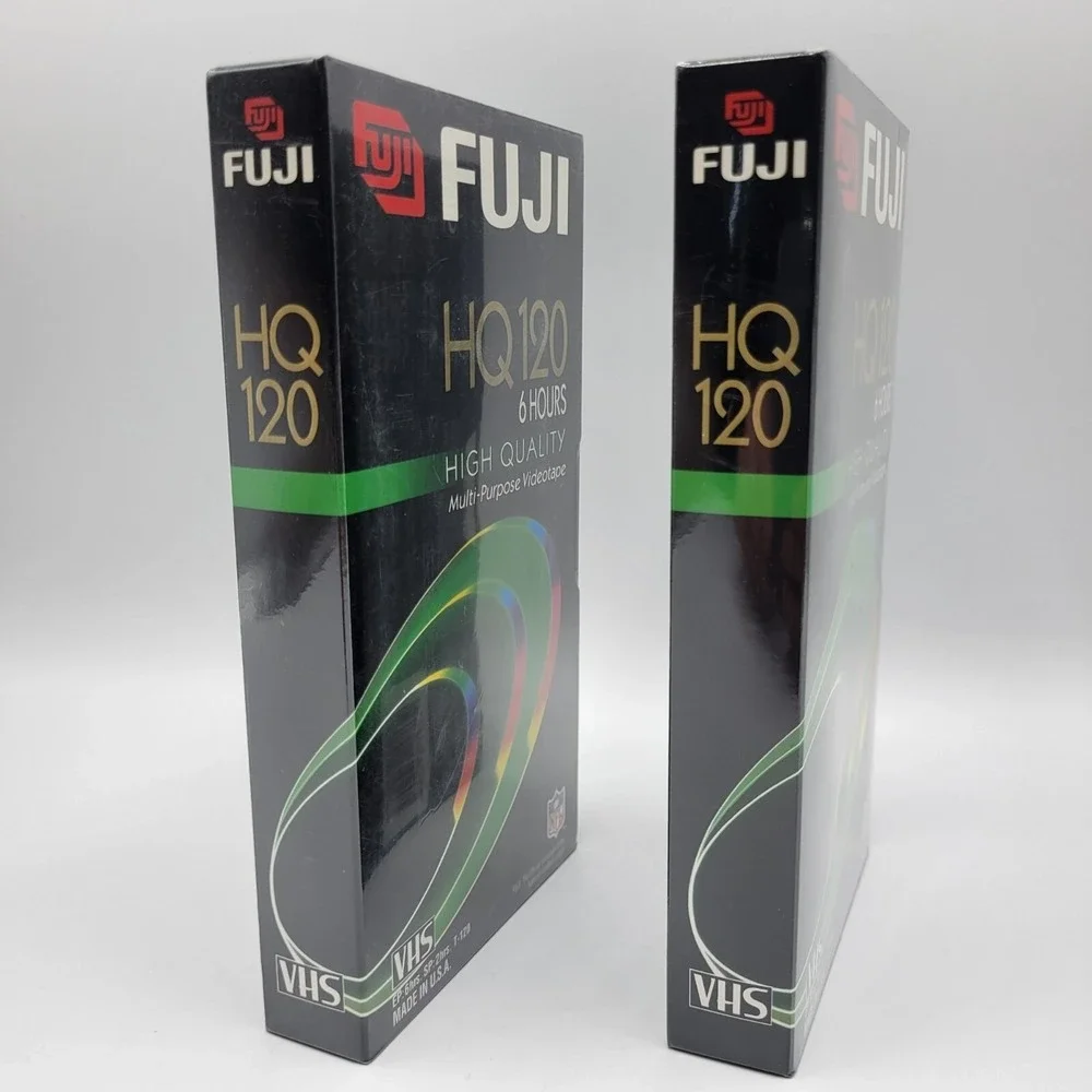 Fuji HQ 120 VHS Tapes 6-Hour Recording High Quality Blank Video Tape Set Of 2